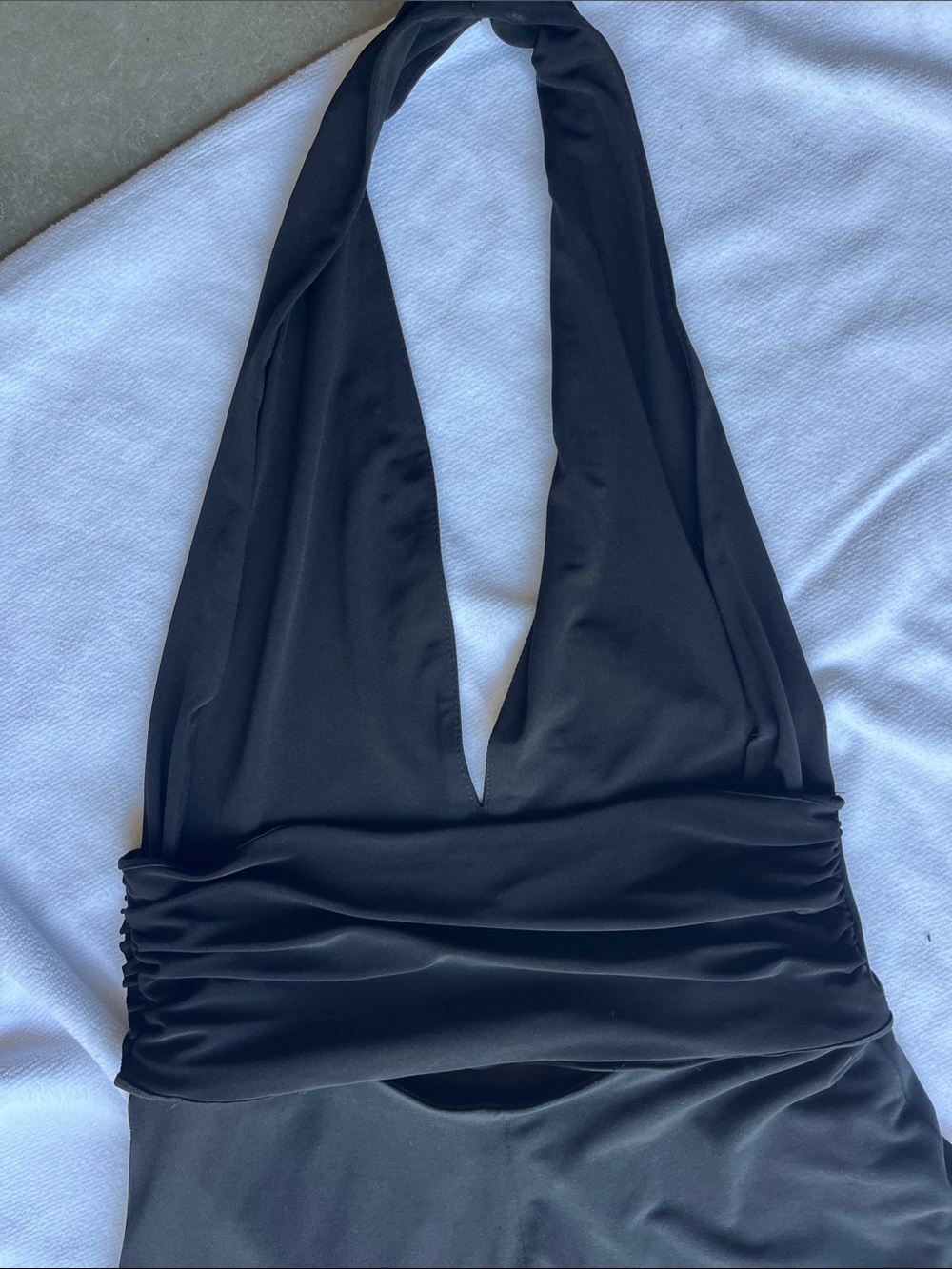 Sisley Black Backless Halter Dress